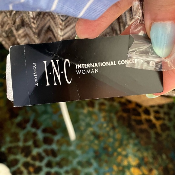 INC International Concepts Blouse Women’s Size Large Brown Chevron Pattern NWT - Picture 8 of 8